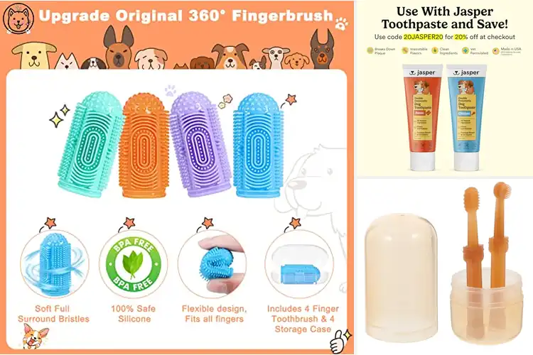 Detailed view of Best Safe Silicone Pet Toothbrushes