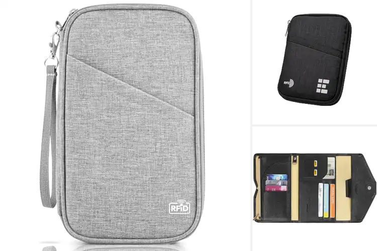 Detailed view of Best Travel Wallet Organizer with RFID Shielding